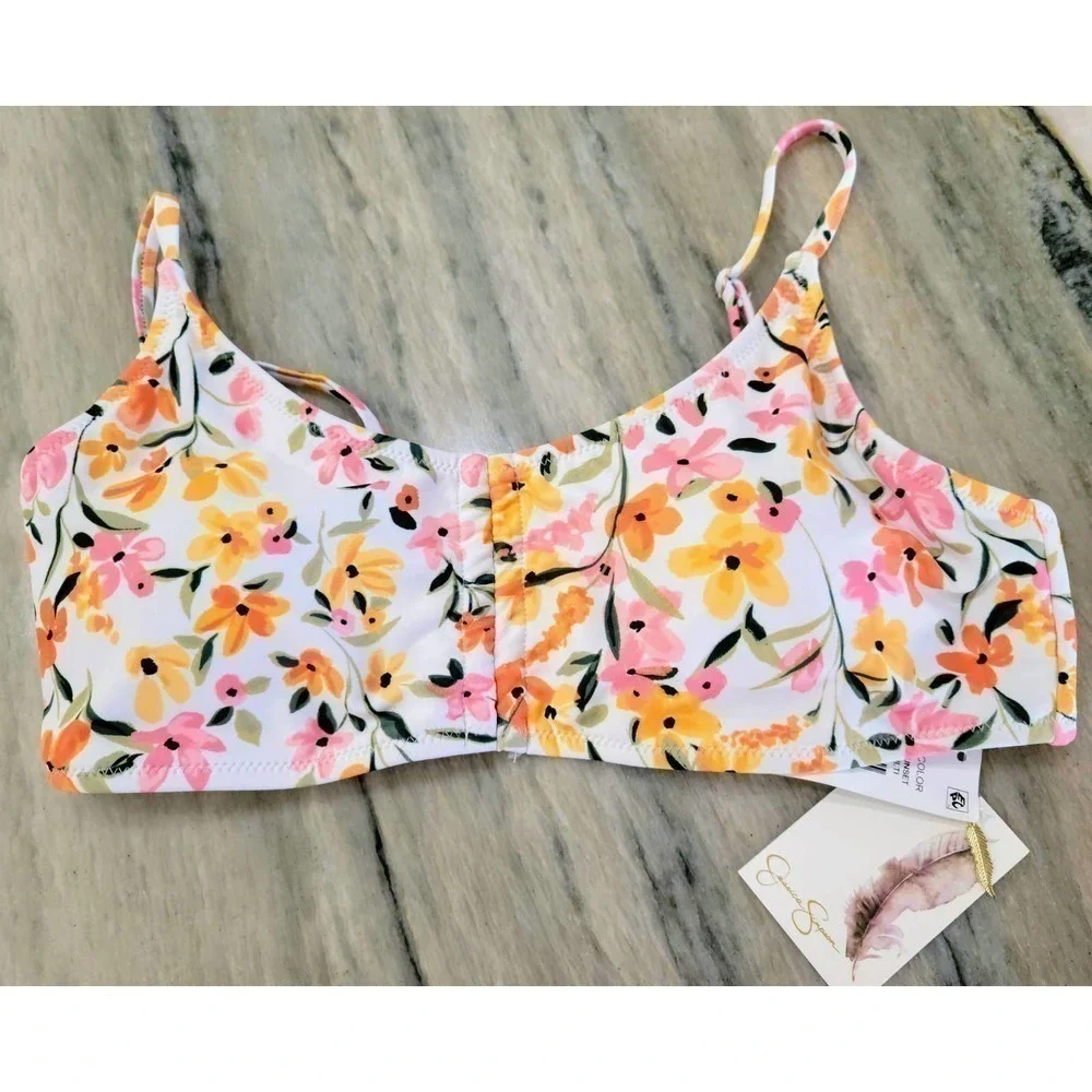 Jessica Simpson Floral Bikini Top Small